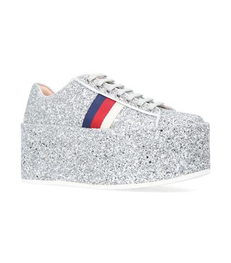 gucci peggy glitter platform sneakers|gucci high top sneakers women.